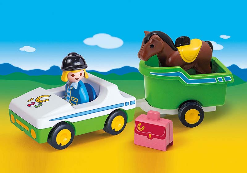 Coche con remolque de caballo de Playmobil 123